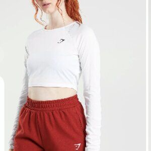SKYSHARK Stretchy Training Long Sleeve Crop Top
